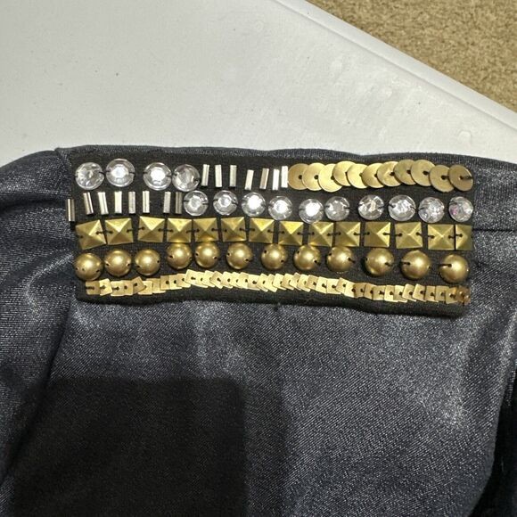 Sharif 187 Couture Women's Embellished Metallic Blue/Black  Trench Coat - Size M - Picture 3 of 10